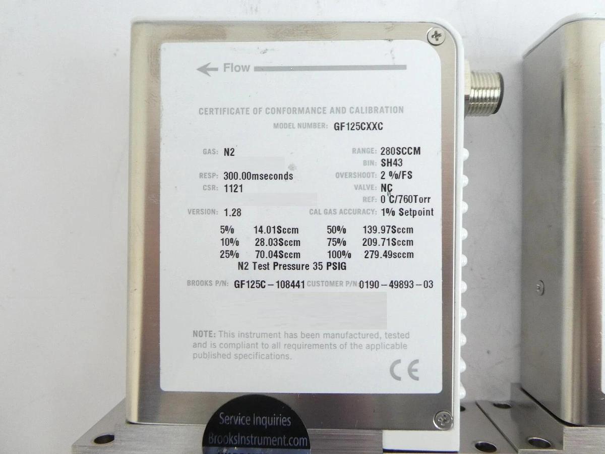 Used Brooks Instrument GF125CXXC Mass Flow Controller MFC Lot of 12 Working Surplus