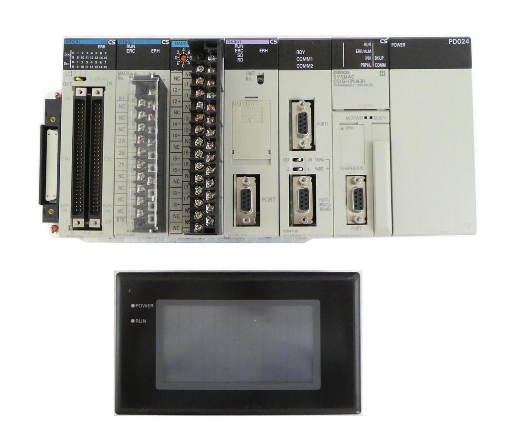 Used Omron SYSMAC CS1G PLC Assembly CS1G-CPU43H with Display NT20S-ST168B Working