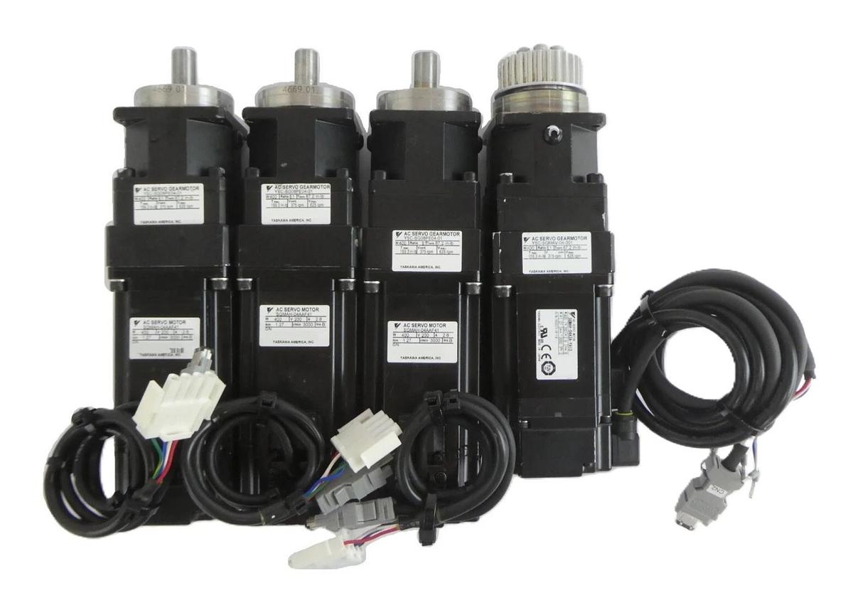 Used Yaskawa SGMAH-04AAF41 YSC-SGMAV-04-001 Servo Motor Lot of 4 Working Surplus
