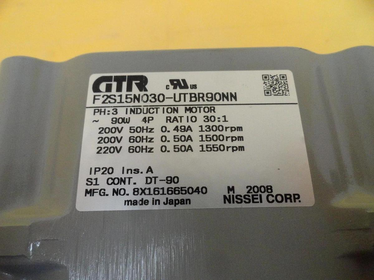 Used Nissei Corp F2S15N030-UTBR90NN 3-Phase Induction Motor Used Working