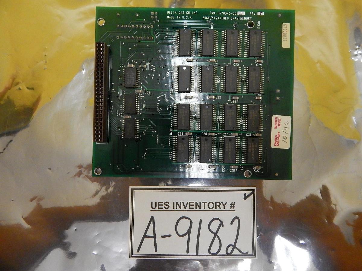 Used Delta Design 1670345-503 256K/512K/1 MEG SRAM Memory Board PCB 1670344 Used