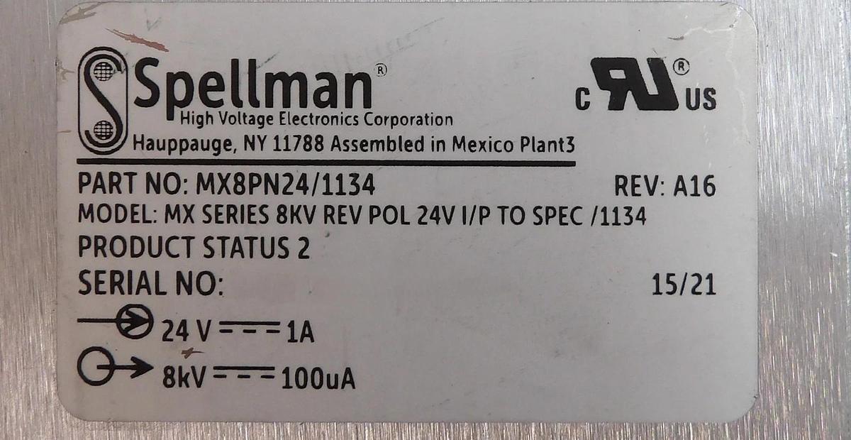 Used Spellman MX8PN24/1134 Power Supply Module AB Sciex Working