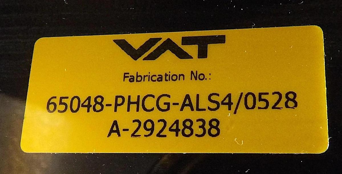 Used VAT 65048-PHCG-ALS4 Pendulum Valve Control System Gate Valve Series 650 Working