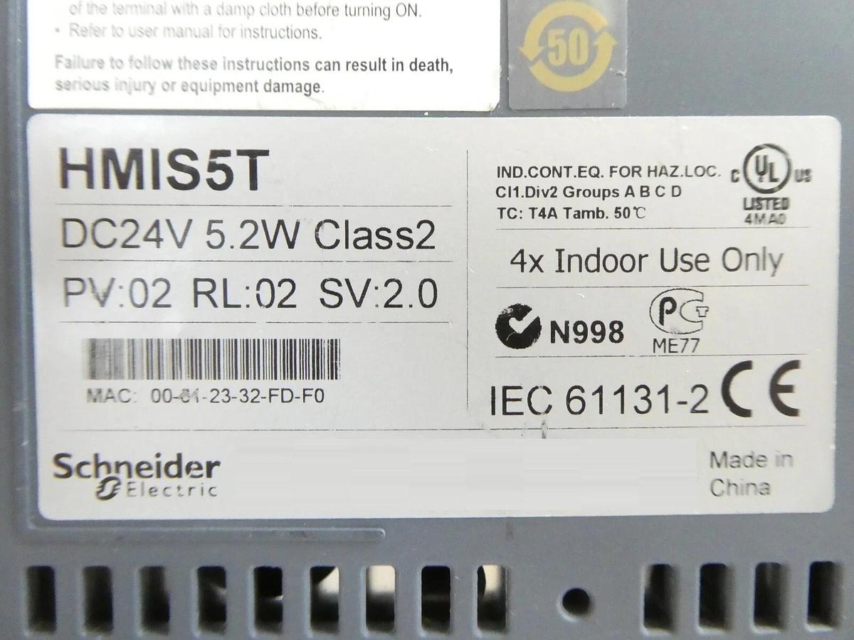 Used Schneider Electric IEC 61131-2 LCD Touch Screen HMIS5T Working Surplus