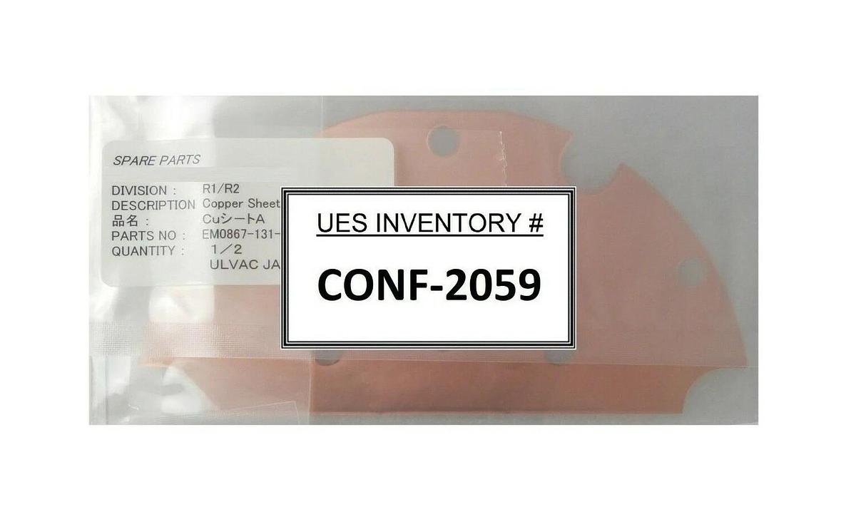 Ulvac Technologies EM0867-131-23C Copper Sheet A Cu New Surplus