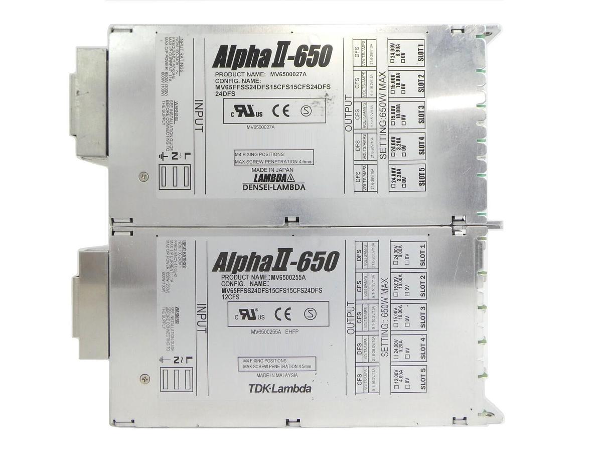 Used Lambda MV6500027A MV6500255A Power Supply Alpha II-650 Lot of 2 Working