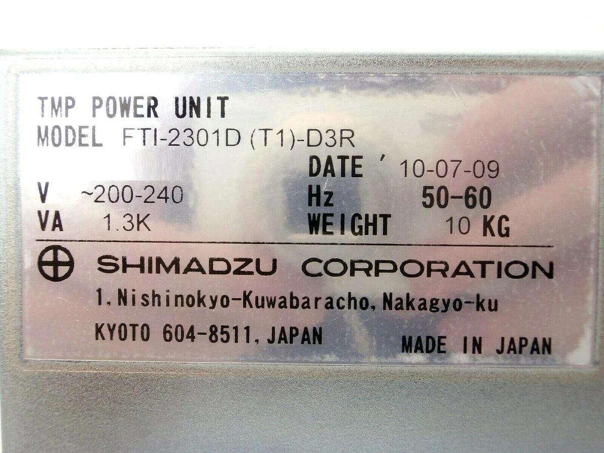 Used TMP Shimadzu FTI-2301D (T1)-D3R Turbomolecular Pump Controller Turbo Working