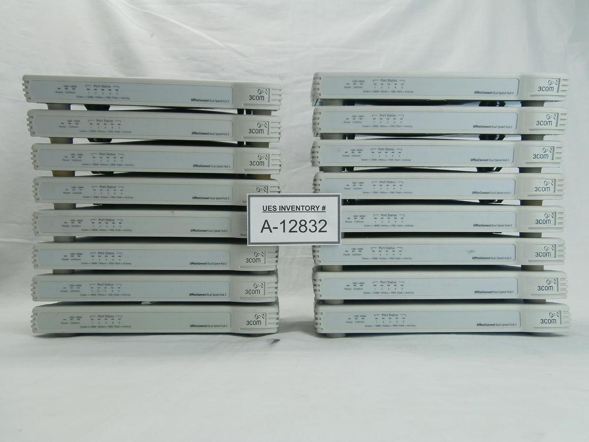 Used 3Com 1675-510-000-1.00 Office Connect 5-Port Dual Speed Hub Lot of 16 Used