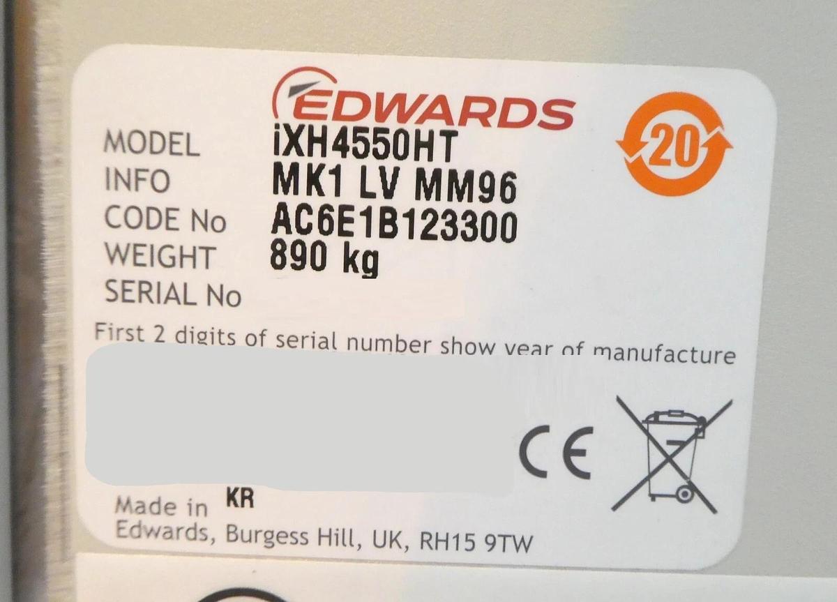 Refurbished iXH 4550HT Edwards AC6E1B123300 Dry Vacuum Pump iXH4550HT MK1 LV OEM Refurbished