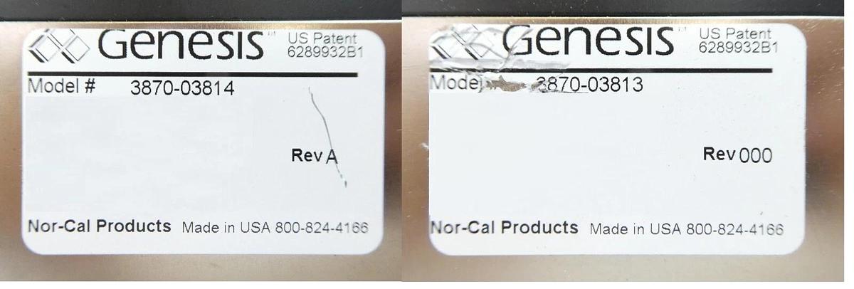 Used Nor-Cal Genesis Stainless Steel Angle Valve Set of 2 3870-03813 3870-03814 Spare