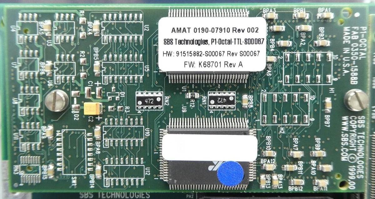 Used SBS Technologies MC303-S00026 PCB Card AMAT 0190-07847 Missing Face Plate As-Is