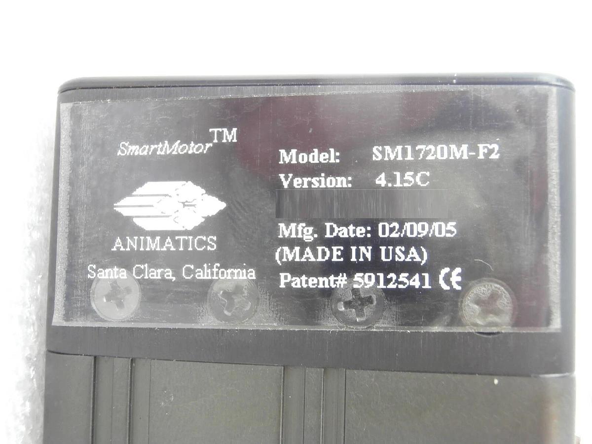 Used Animatics SM1702M-F2 Integrated Drive SmartMotor 4.15C Moog Working Surplus