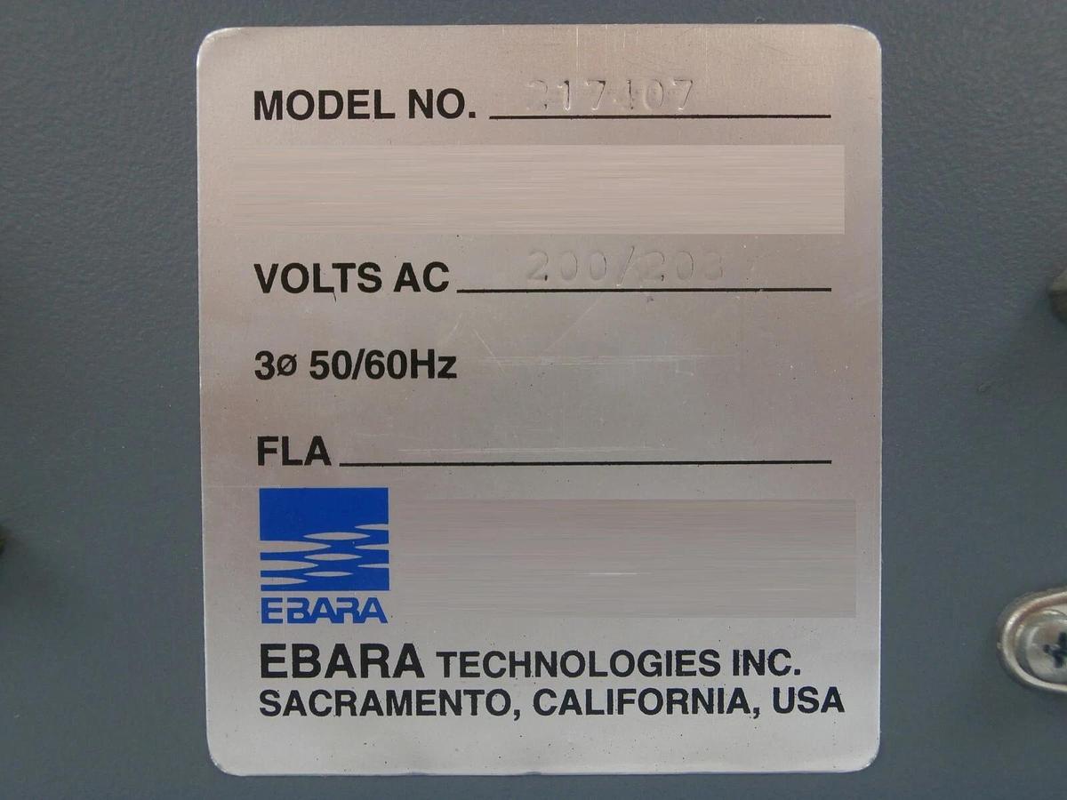 Used Ebara Technologies 217407 Vacuum Pump EMO Emergency Off Switch Panel Working