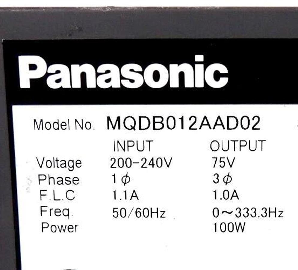 Used Panasonic MQDB012AAD MQDB012AAD02 Servo Drive AMAT 0190-15328 Lot of 6 Working