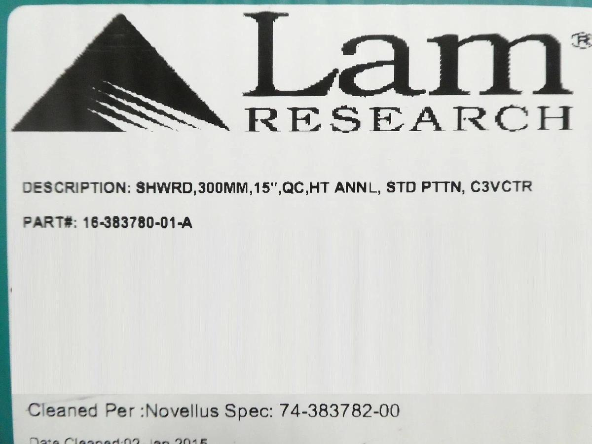 Used Lam Research 16-383780-01 Shower Head 300mm 15" QC HT ANNL STD PTTN Working