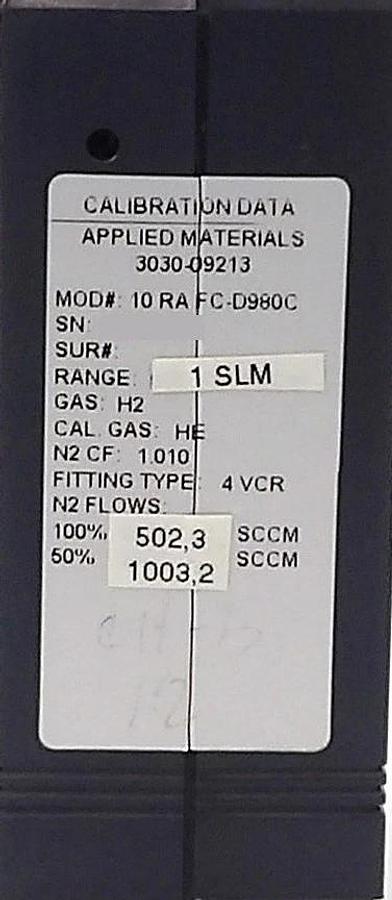 Used Aera FC-D980C Mass Flow Controller MFC Lot of 3 Surplus