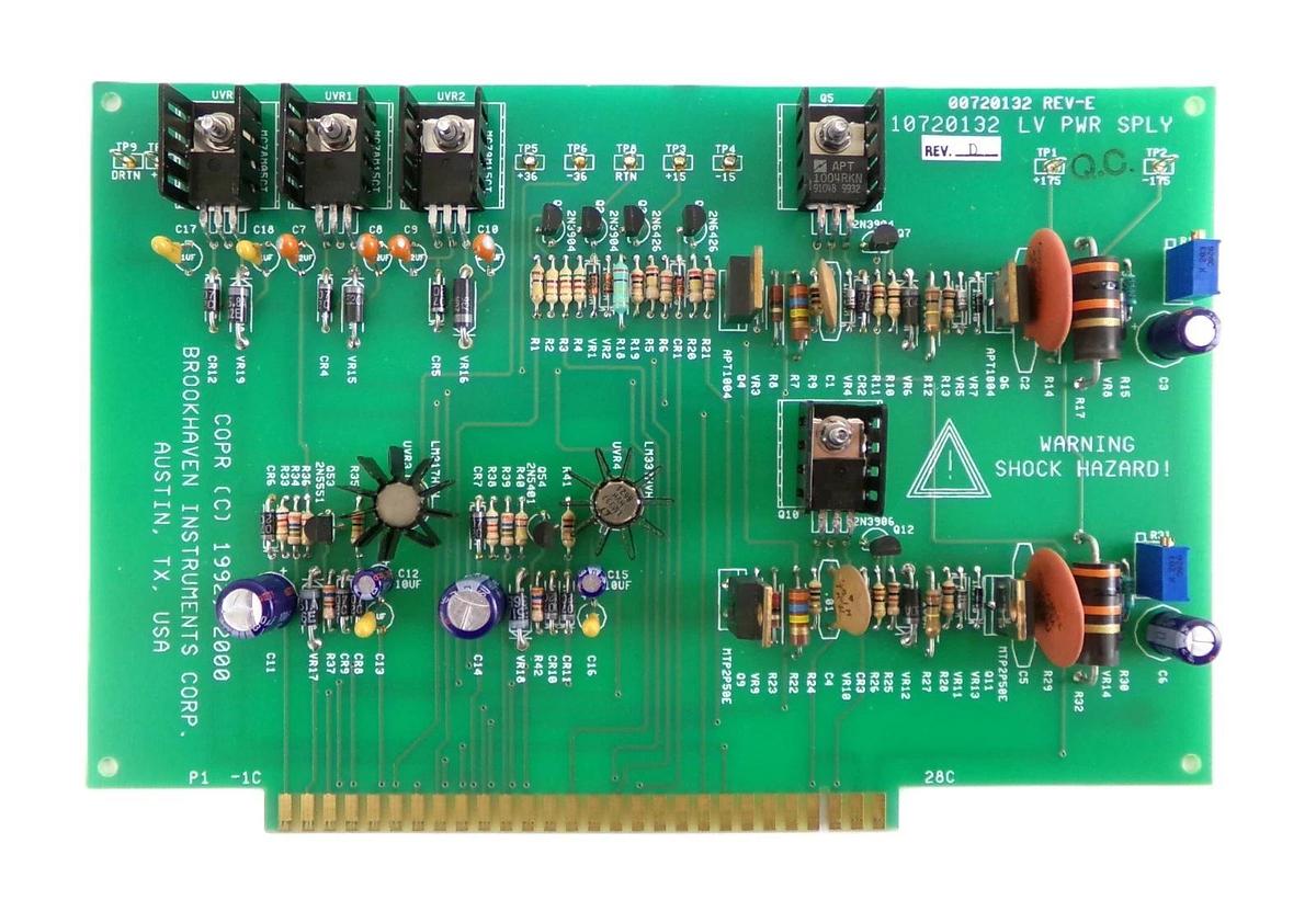 Used Brookhaven Instruments 10720132 LV Power Supply PCB Card SCANMASTER II Working