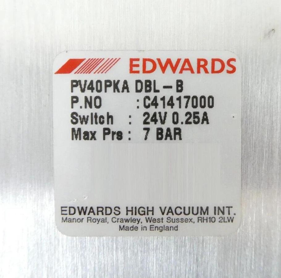 Used Edwards C41417000 Turbo Pump Pneumatic Vacuum Valve PV40PKA Lot of 2 Working