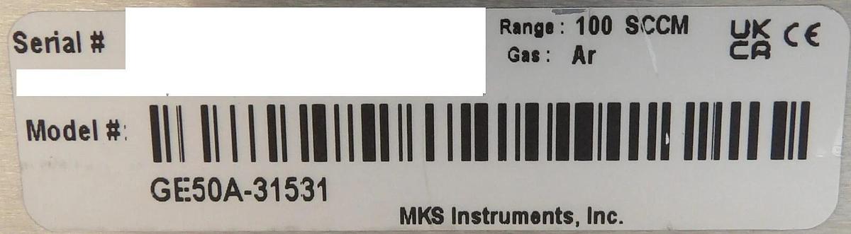 Used MKS Instruments GE50A-31531 Mass Flow Controller MFC 100 SCCM Ar Lot of 4 Workin