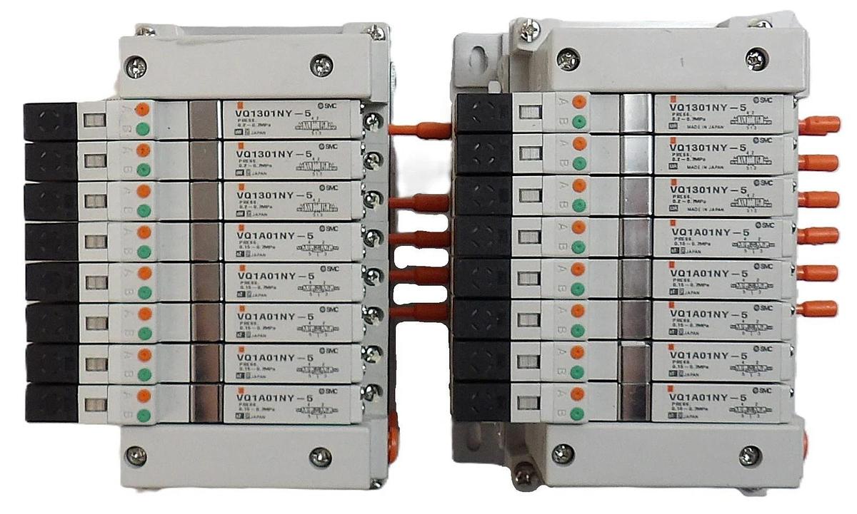 Used SMC EX160-SDN1A 8-Port Pneumatic Manifold AMAT 0190-13033 Lot of 2 Working