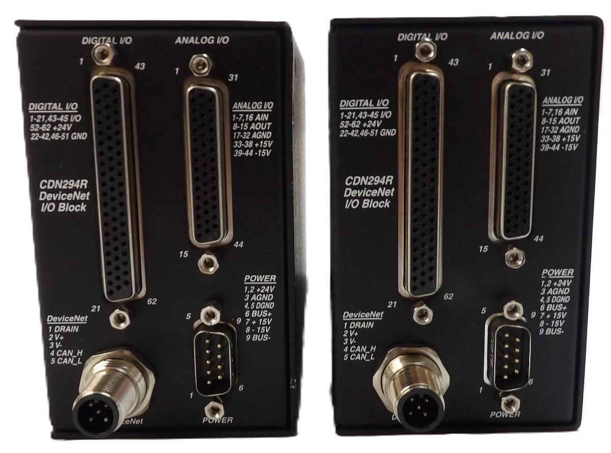 Used MKS Instruments AS01294-05 Hardened DeviceNet I/O Block CDN294R Lot of 2 Working