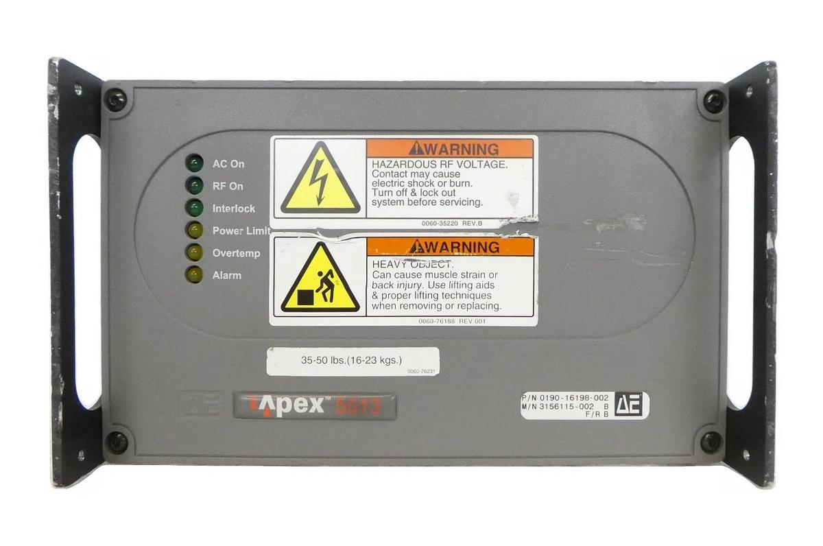 Used Apex 5513 AE Advanced Energy 3156115-002 RF Generator AMAT 0190-16198 As-Is