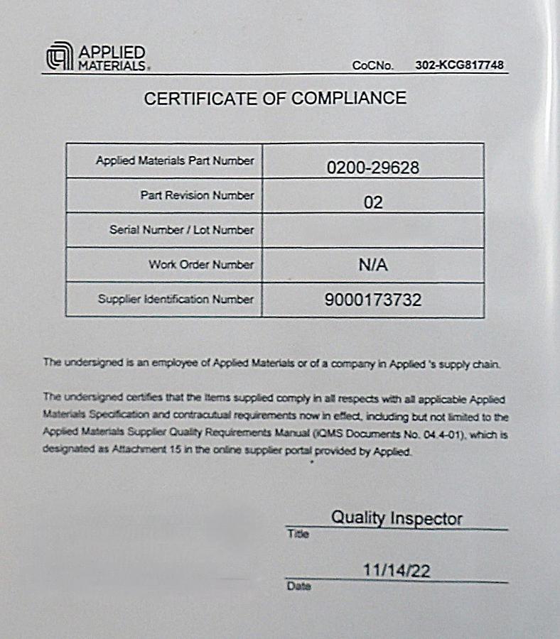 AMAT Applied Materials 0200-29628 Blade Buffer 3PT Left Ti-Doped Effector New