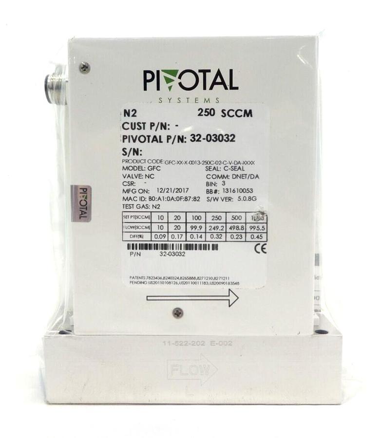 Pivotal Systems 32-03032 Mass Flow Controller MFC 250 SCCM N2 New Surplus