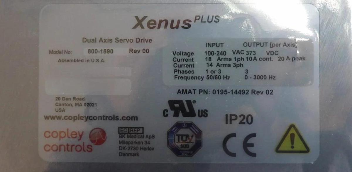 Copley Controls 800-1890 Dual Axis Servo Drive Xenus Plus AMAT 0195-14492 New