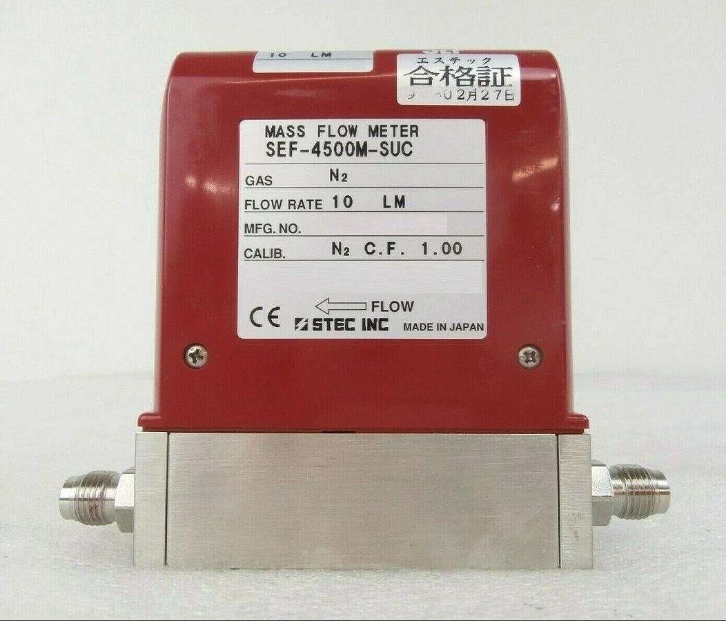 Used STEC SEF-4500M-SUC Mass Flow Controller MFC SEF-4500 10 LM N2 Working Surplus
