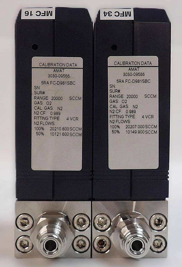 Used Aera FC-D981C Mass Flow Controller MFC 20000 SCCM Lot of 2 Surplus