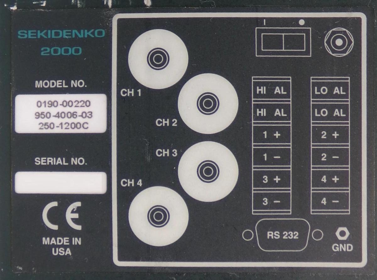 Used Sekidenko 950-4006-03 3-Channel Optical Fiber Thermometer 2000 Working