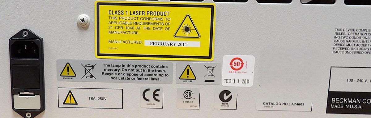 Used Beckman Coulter A74603 Pharmaceutical Analysis System PA 800 Plus 2/11 Untested