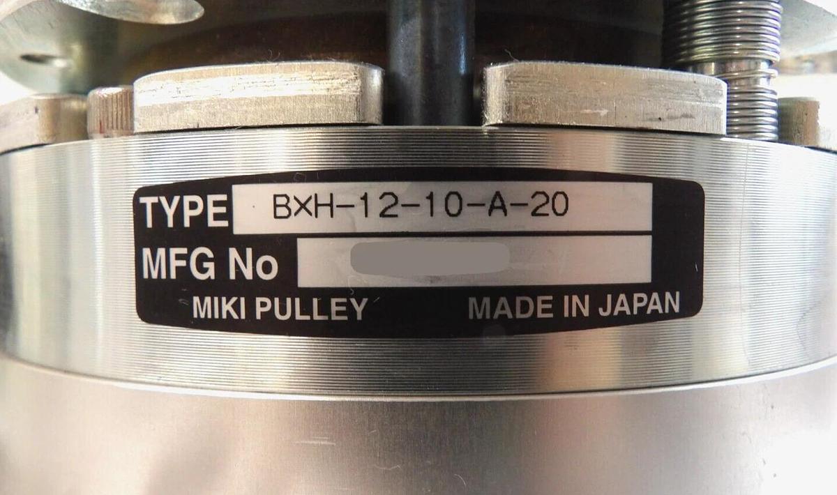 Used Miki Pulley BXH-12-10-A-20 Brake Motor W/Gear Head TEL Lithius Working