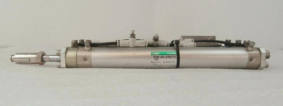 Used CKD SCM-00-25B175-P7 Load Port Pneumatic Rail TEL 3D80-001147-V6 Lot of 2 Spare