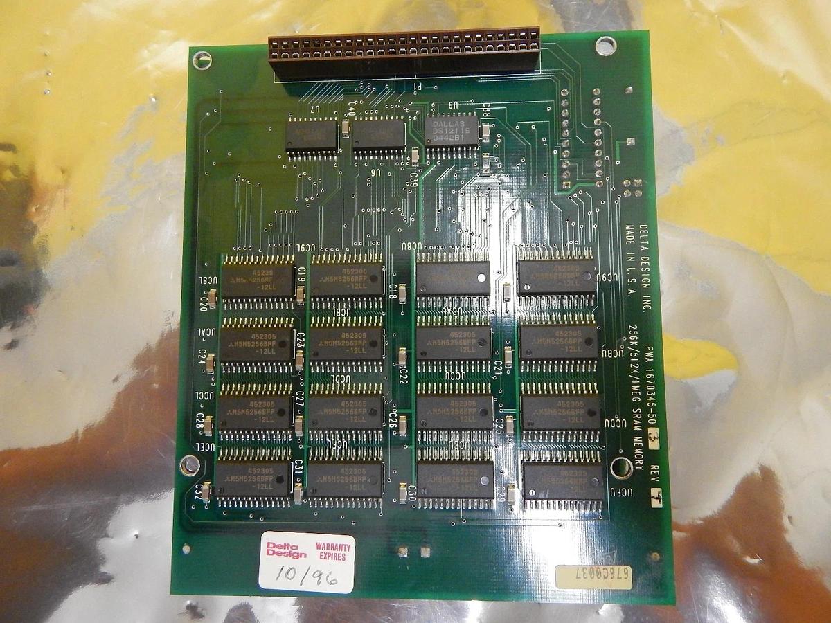 Used Delta Design 1670345-503 256K/512K/1 MEG SRAM Memory Board PCB 1670344 Used
