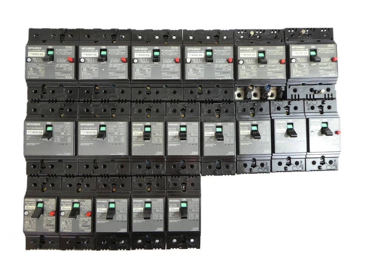 Used Mitsubishi NV100-KB NF30-KB NV50-KB Circuit Breaker Reseller Lot of 19 Working