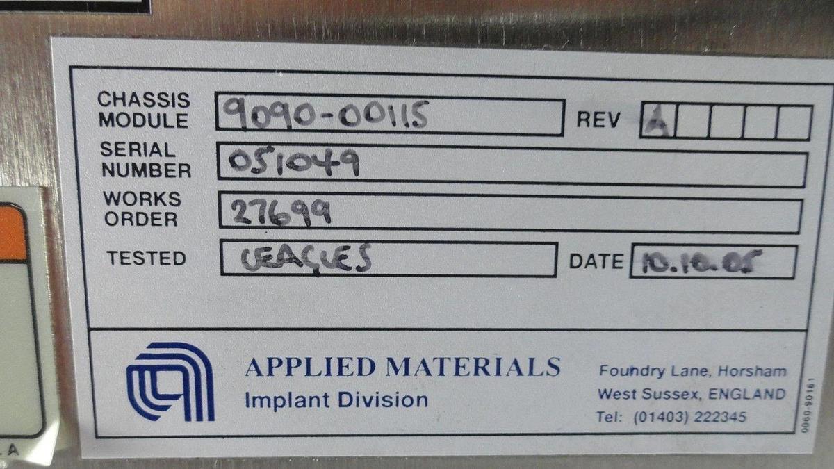Used AMAT Applied Materials 9090-00115 Chassis Monitor PCB 0100-01-252 Quantum X Used