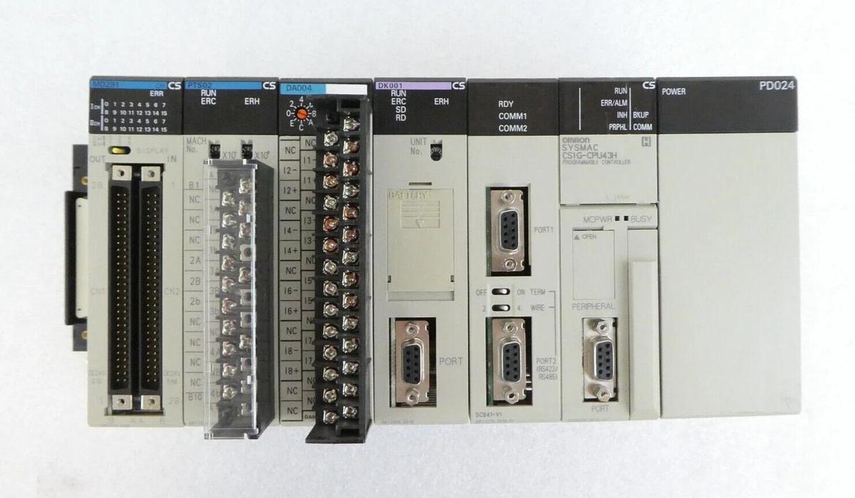 Used Omron SYSMAC CS1G PLC Assembly CS1G-CPU43H with Display NT20S-ST168B Working