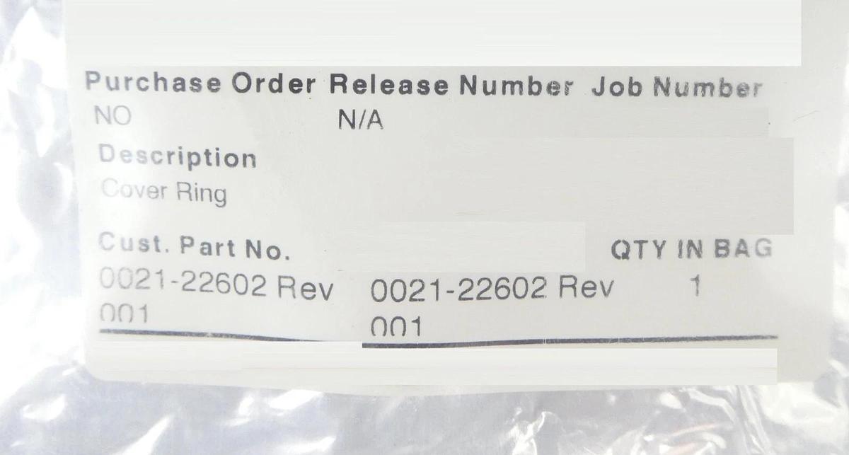 Refurbished AMAT Applied Materials 0021-22602 8" Cover Ring Manufacturer Refurbished