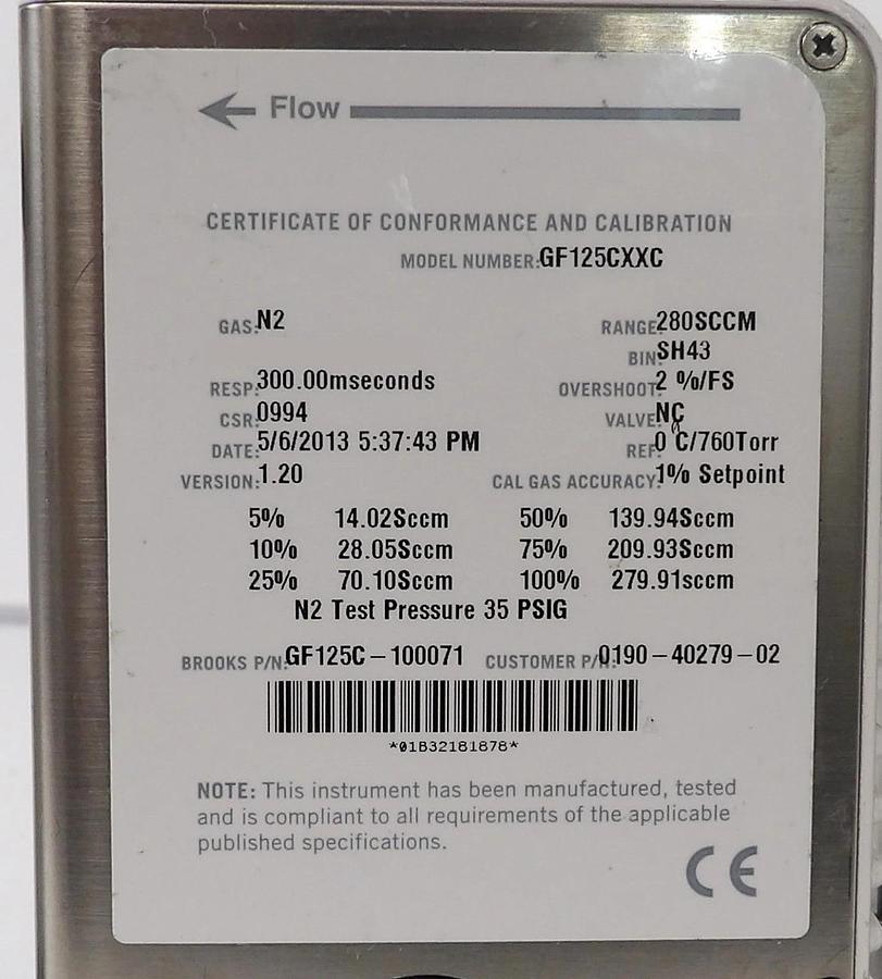 Used Brooks Instrument GF125CXXC Mass Flow Controller MFC Reseller Lot of 12 Working