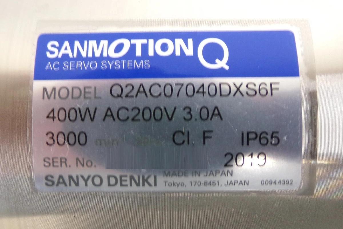 Sanyo Denki Q2AC07040DXS6F AC Servo Motor Sanmotion Q Working Surplus