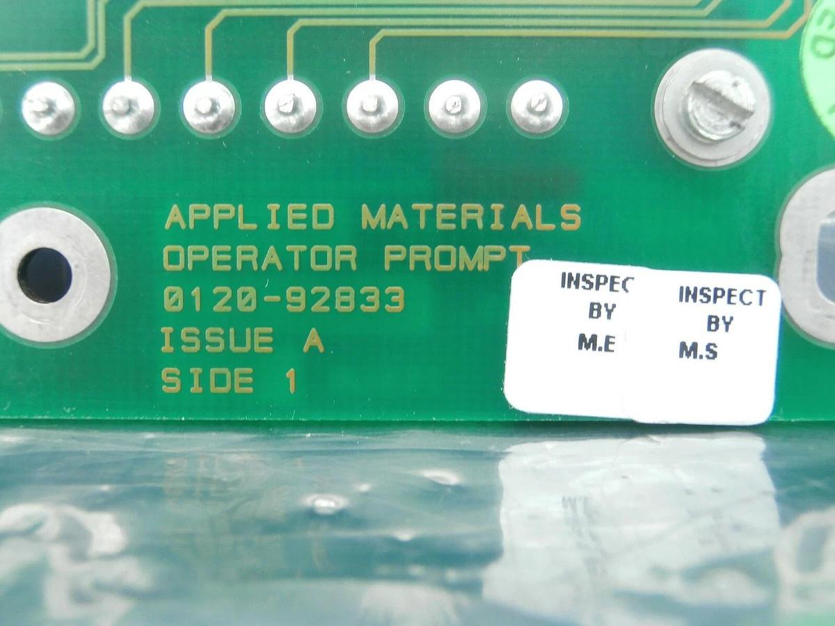 Used AMAT Applied Materials 0100-90899 Operator Prompt PCB 0120-92833 Used Working
