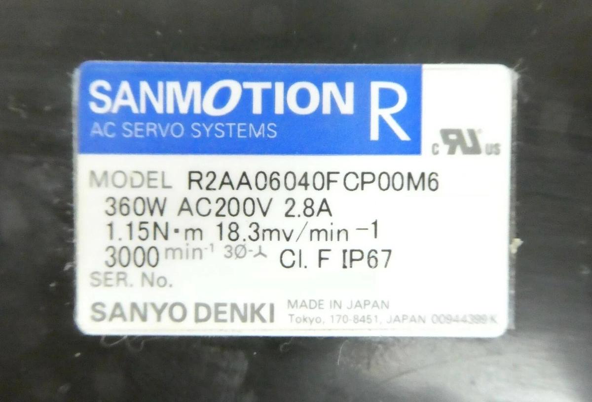 Used Sanyo Denki R2AA06040FCP00M6 Servo Motor AMAT 0190-64456 Working Surplus