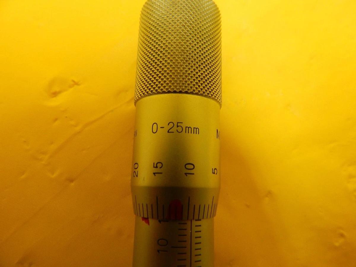 Used Mitutoyo 0-25mm Micrometer Head 0.01mm Ratchet Stop KLA-Tencor 5107 Used Working