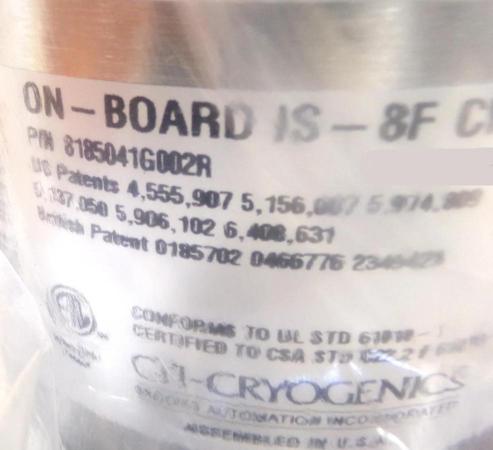 Refurbished CTI-Cryogenics 8185041G002R On-Board IS-8F Cryopump Cu Copper OEM Refurbished