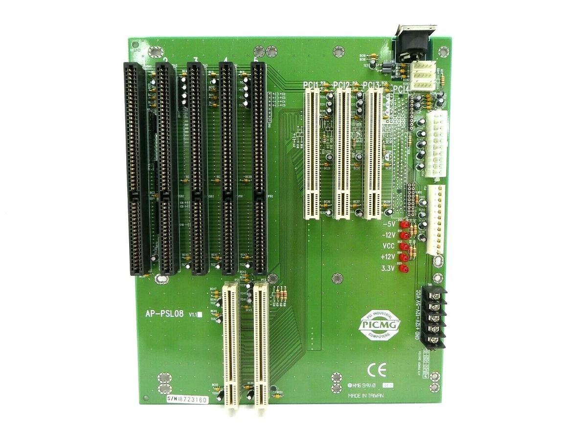 Used Lanner Electronics AP-PSL08 8-slot PICMG 1.0 PCI/ISA Backplane PCB Working Spare