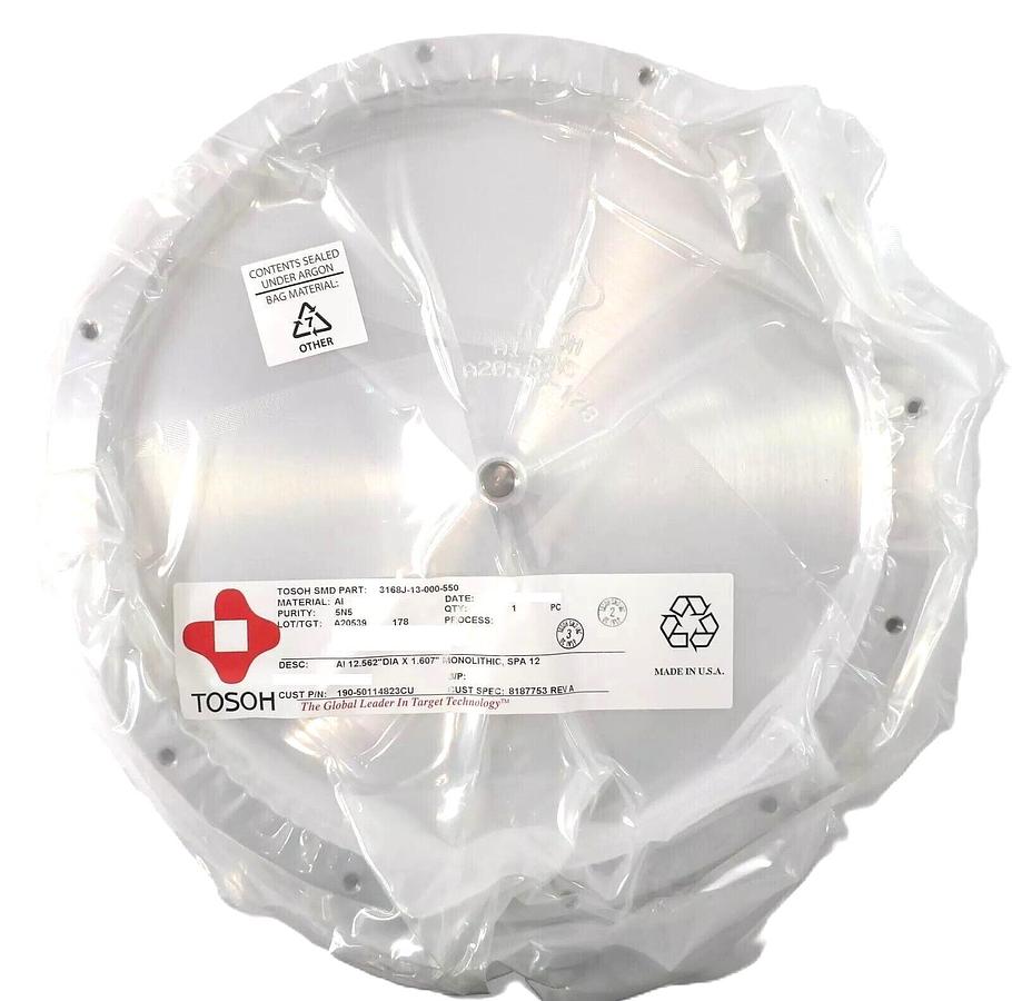 Tosoh 3168J-13-000-550 200mm AI Aluminum Target TI 4N5 Copper Cu New