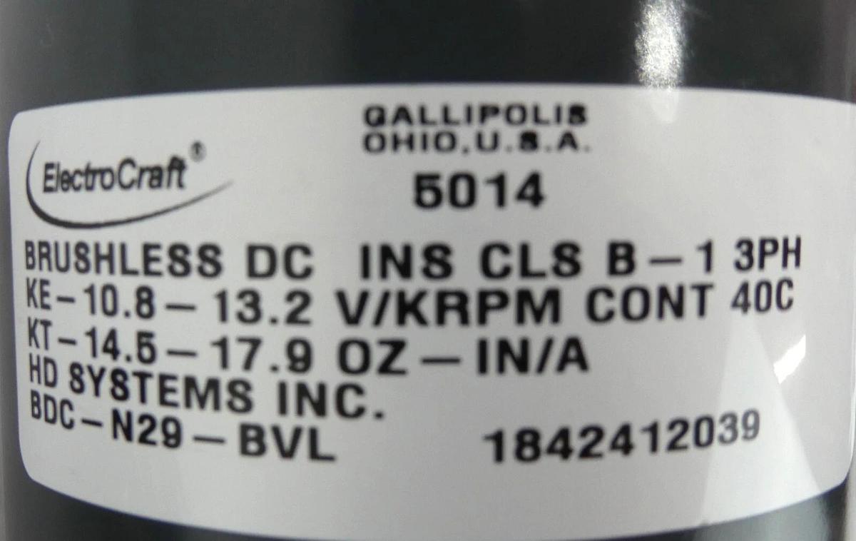 Used Electro-Craft 1842412039 DC Servo Motor with Harmonic Drive Working Surplus