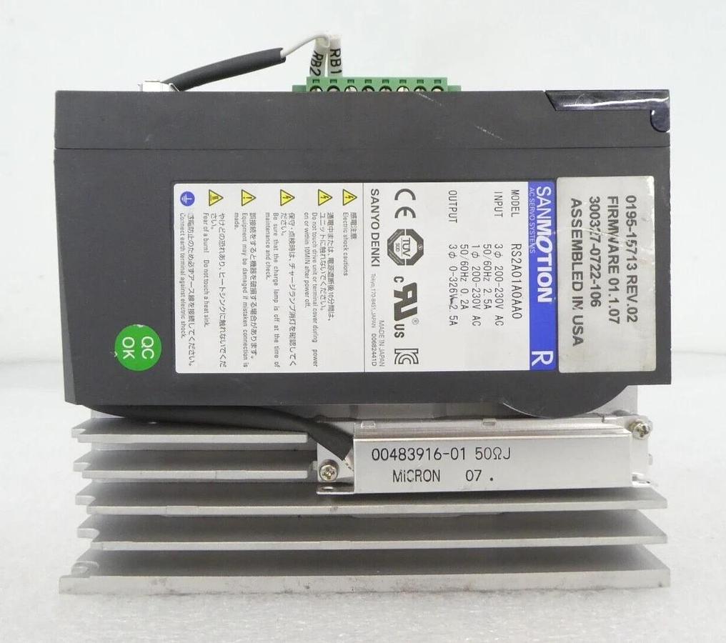 Used Sanyo Denki RS2A01A0AA0 AC Servo Amplifier SANMOTION R AMAT Working Surplus